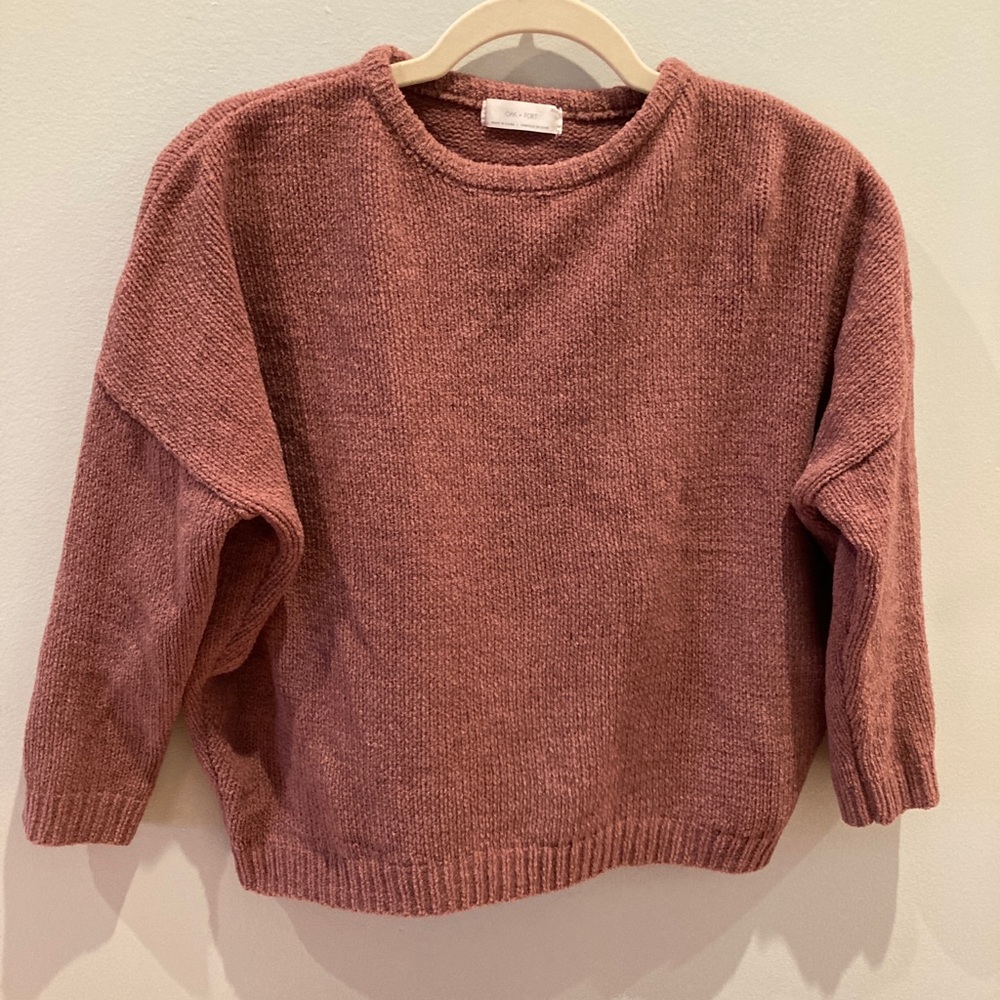Oak + Fort chenille pink sweater sz XS